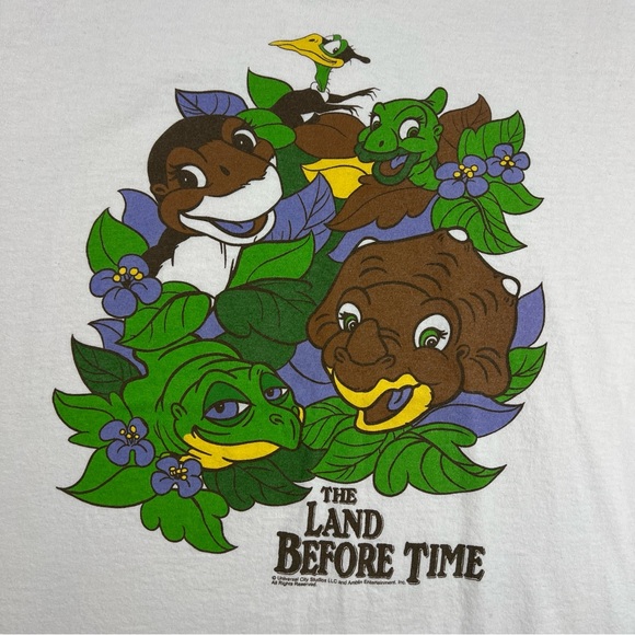 The Land Before Time Adult Shirt Large White Universal Studios Movie Dinosaur - Picture 4 of 8